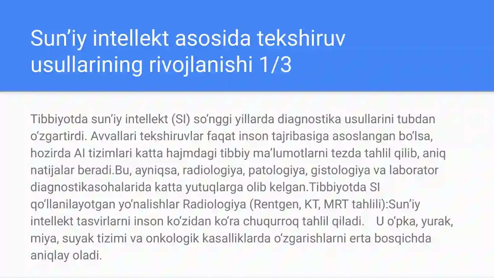 Sun’iy intellektdan foydalanib tekshiruv usullarida yangicha g‘oyalarni kiritish va tahlil qilish 4