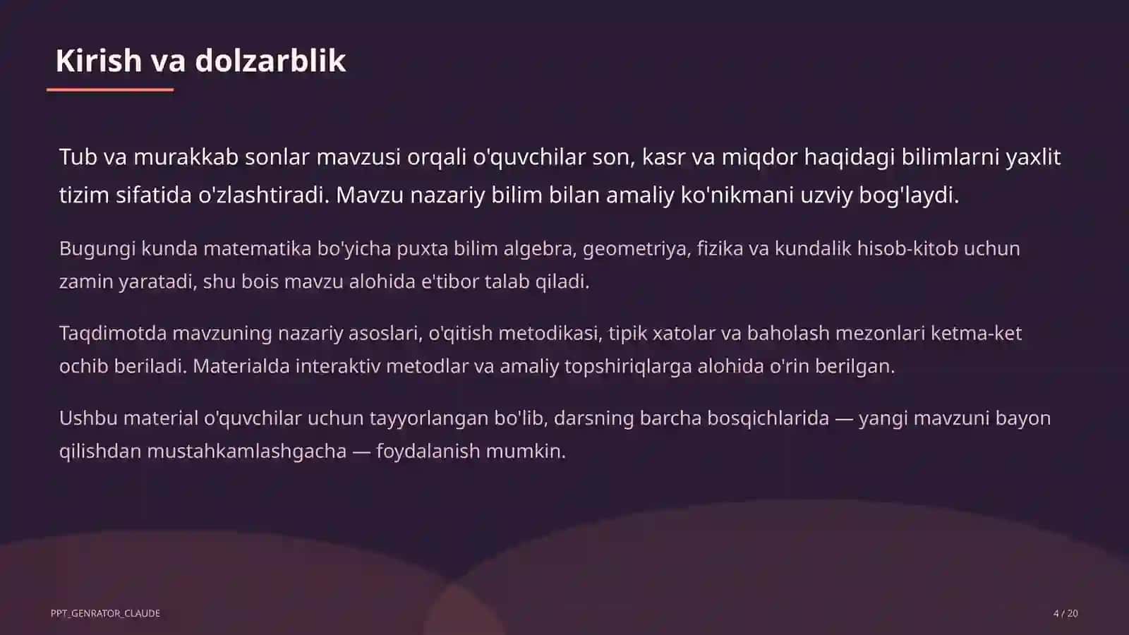 Tub va murakkab sonlar (5-sinf) 4