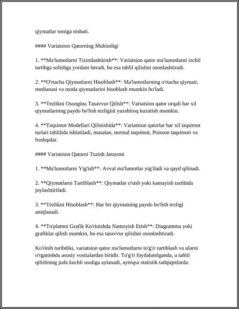 VARIANTSION QATOR TUZISH 4