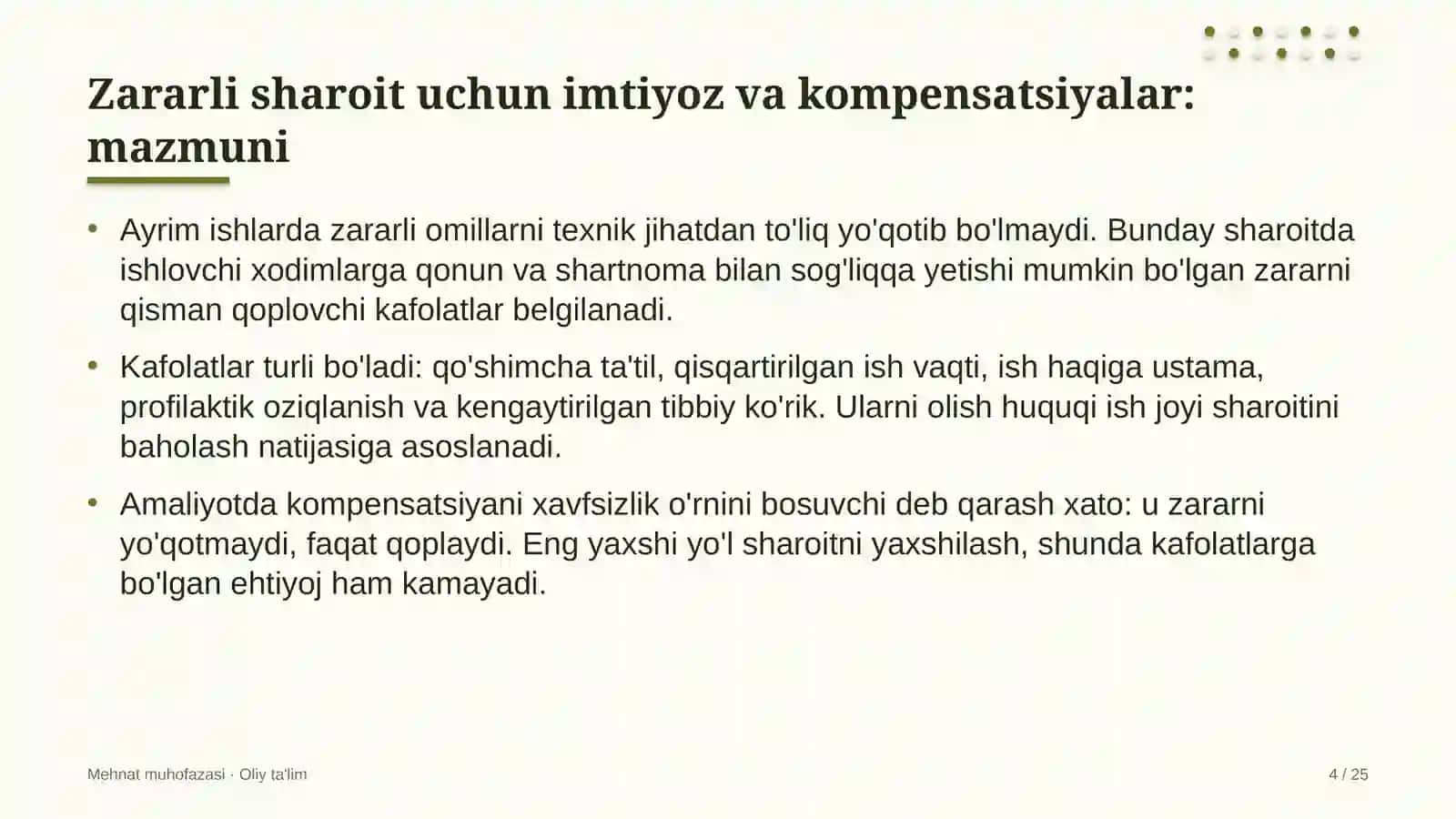 geologiya qidiruv ishlarida zararli mehnat sharoitlari uchun imtiyoz va kompensatsiyalar 9301 4