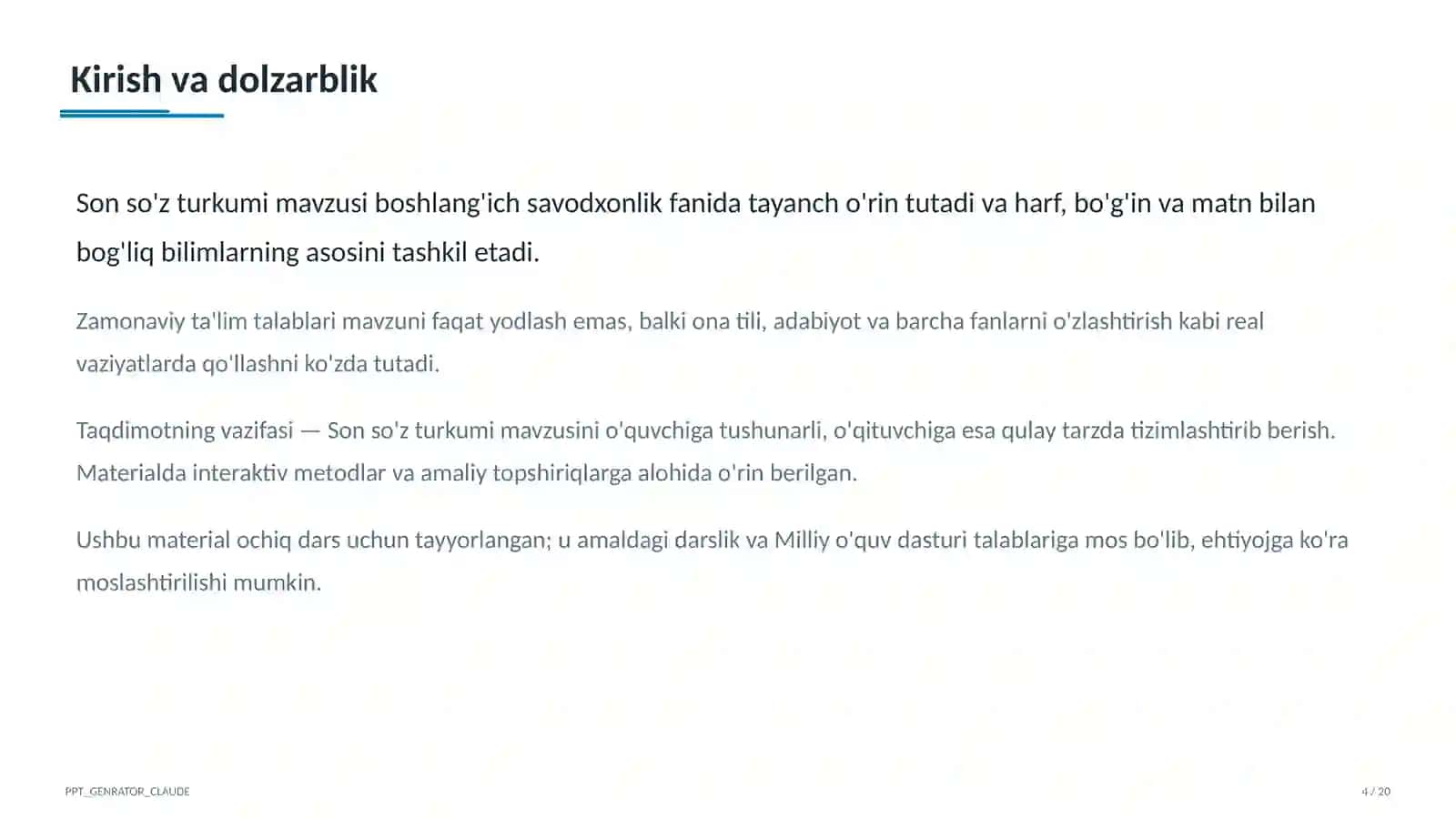 Son so'z turkumi (4-sinf) 4
