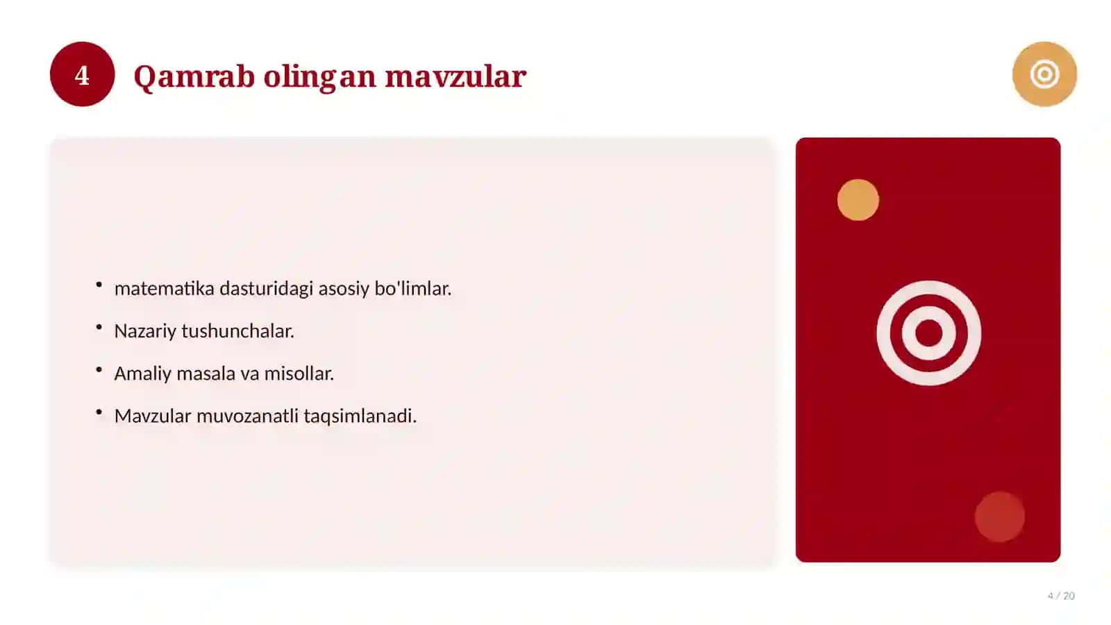 Odobnoma (tarbiya) fanidan 2-sinf: CHSB (chorak summativ baholash) 4