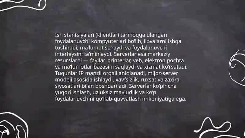 Kompyuter tarmoqlarning asosiy elementlari 4
