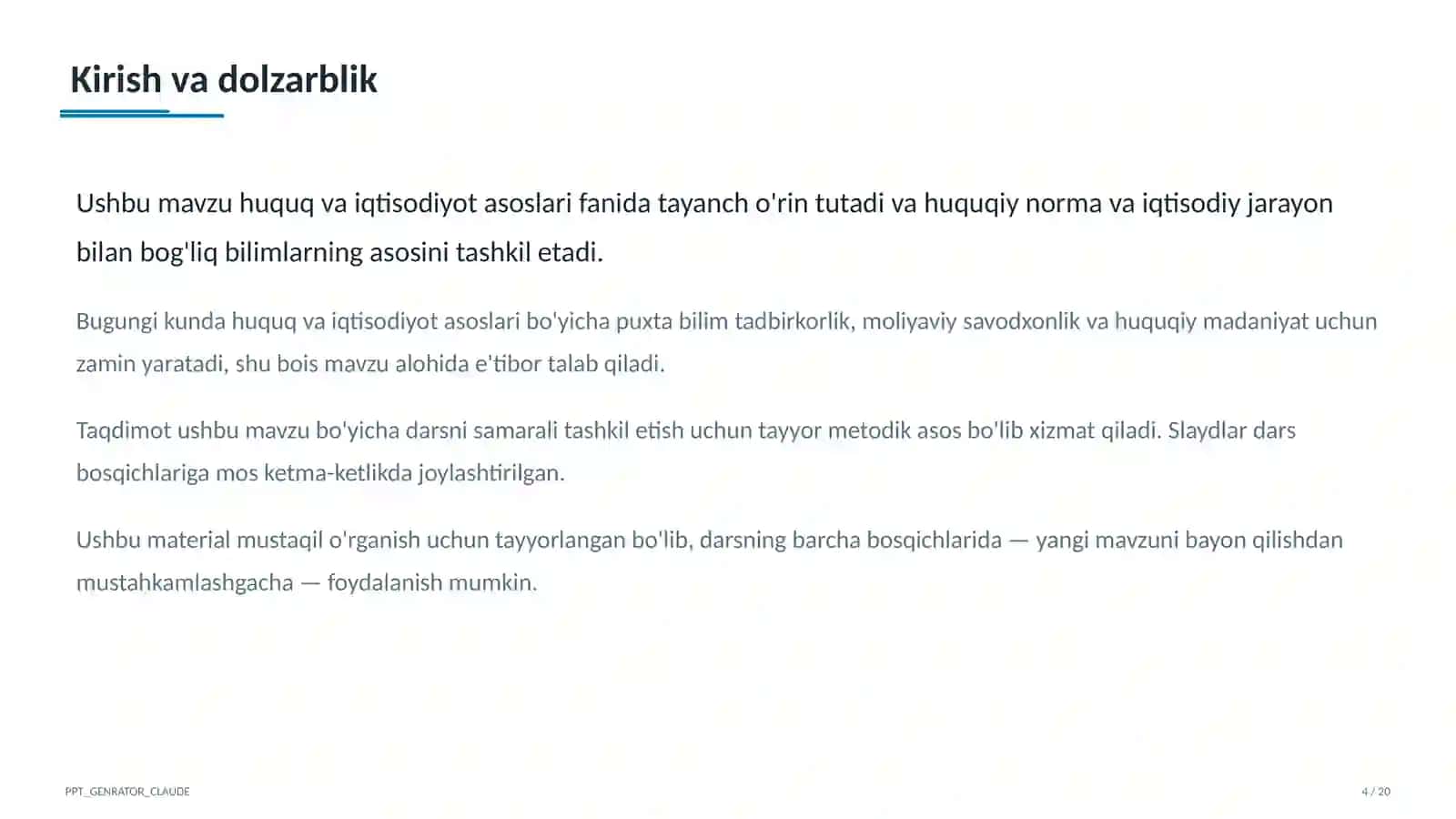 Huquq va iqtisodiyot asoslari (9–11) 4