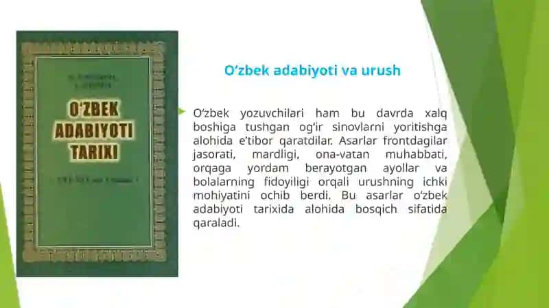 Ikkinchijahon Urushi davrida oʻzbek adabiyoti 4