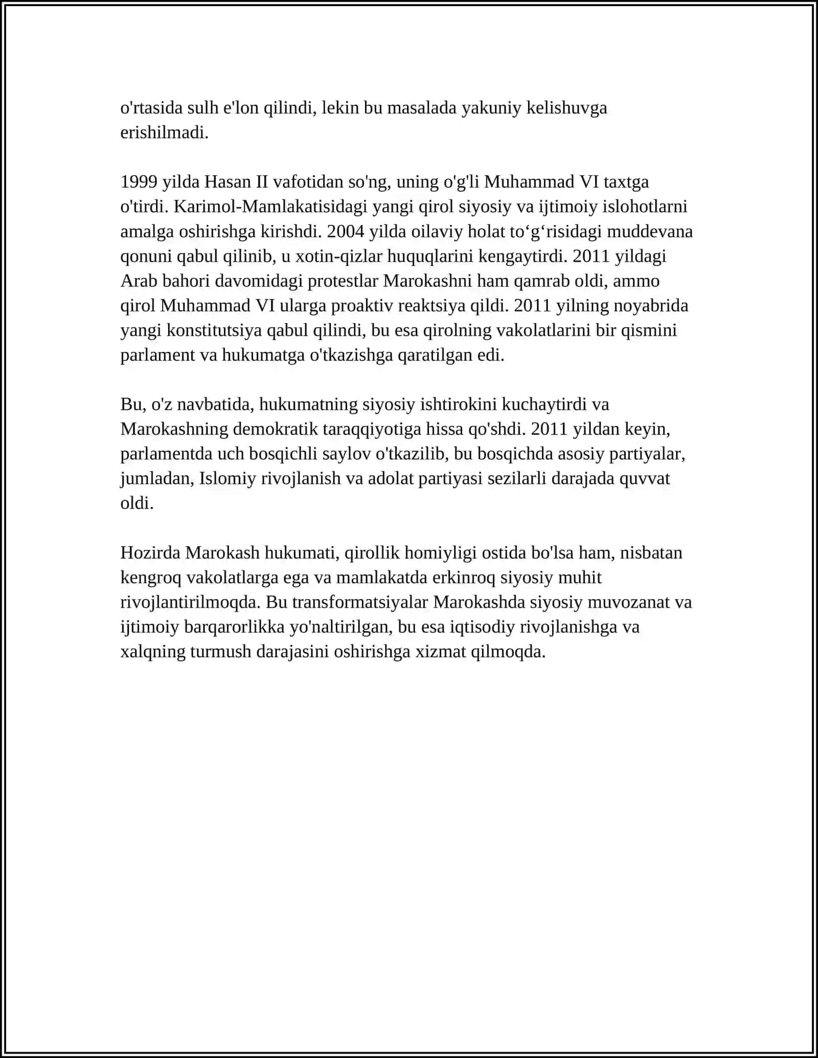 21 ASR BOSHLARIDA MAROKASHDAGI SIYOSIY JARAYONLAR 4