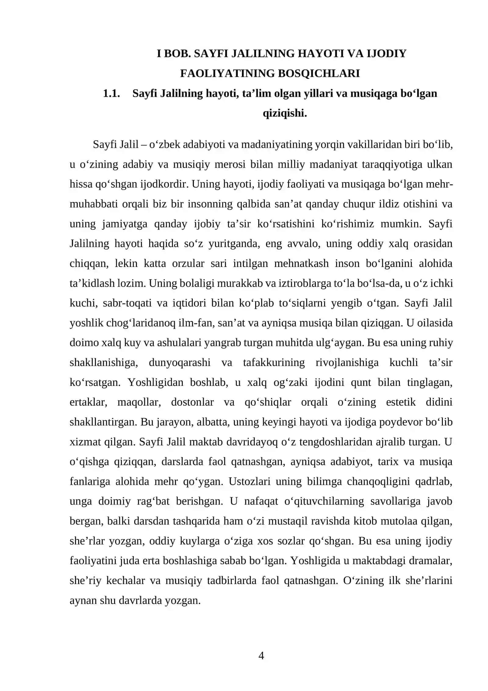“SAYFI JALIL HAYOTI VA IJODIY MEROSI” MAVZUSIDAGI KURS ISHI 4