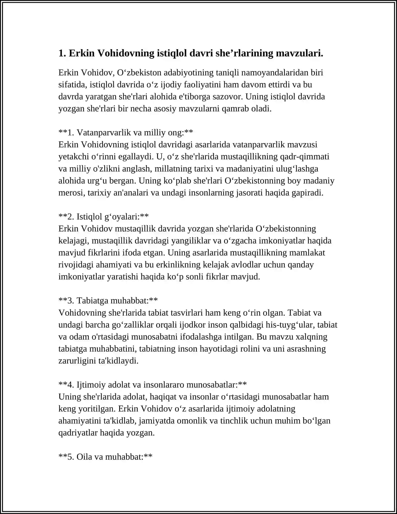 ERKIN VOHIDOV ISTIQLOL DAVRI SHEʼRLARINING GʻOYAVIY-BADIIY XUSUSIYATLARI 4