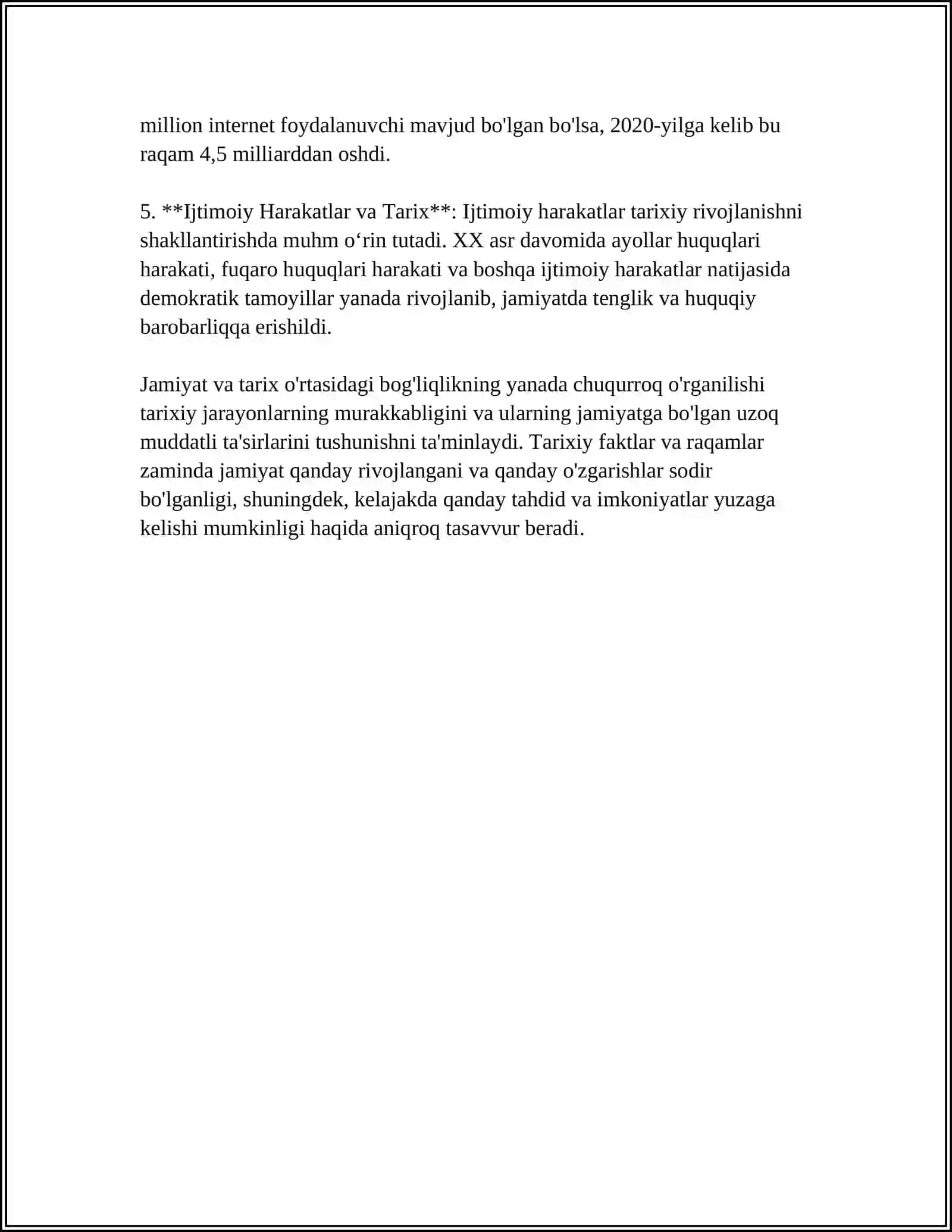 JAMIYAT TARAQQIYOTIDA TARIXNING MAZMUNI YO'NALISHLARI VA KONSEPSIYALARI 4
