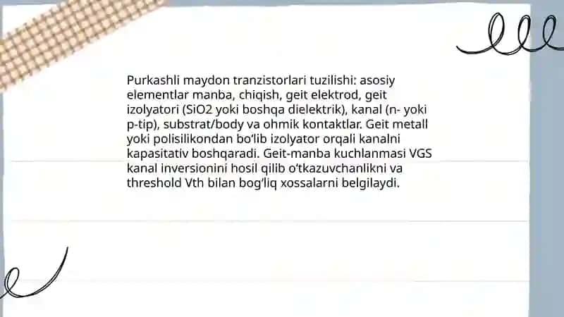 Purkashli maydon tranzistorlari 4