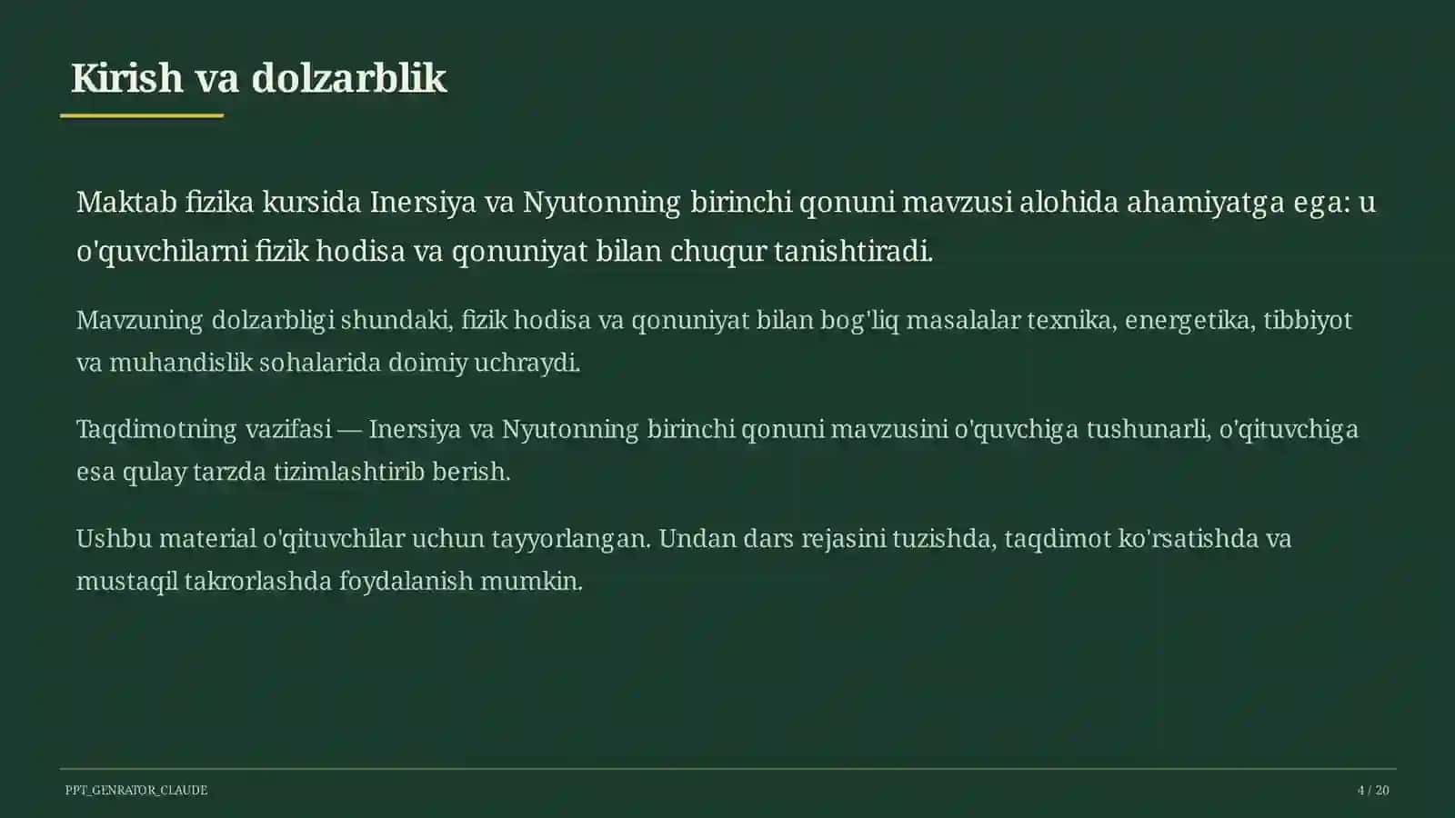 Inersiya va Nyutonning birinchi qonuni (7-sinf) 4