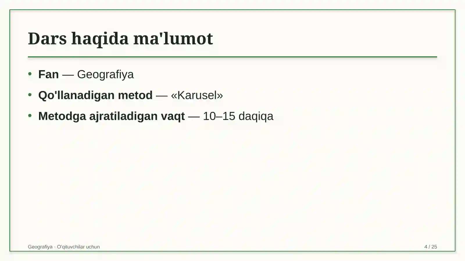geografiya darslarida karusel metodidan foydalanish 2187 4