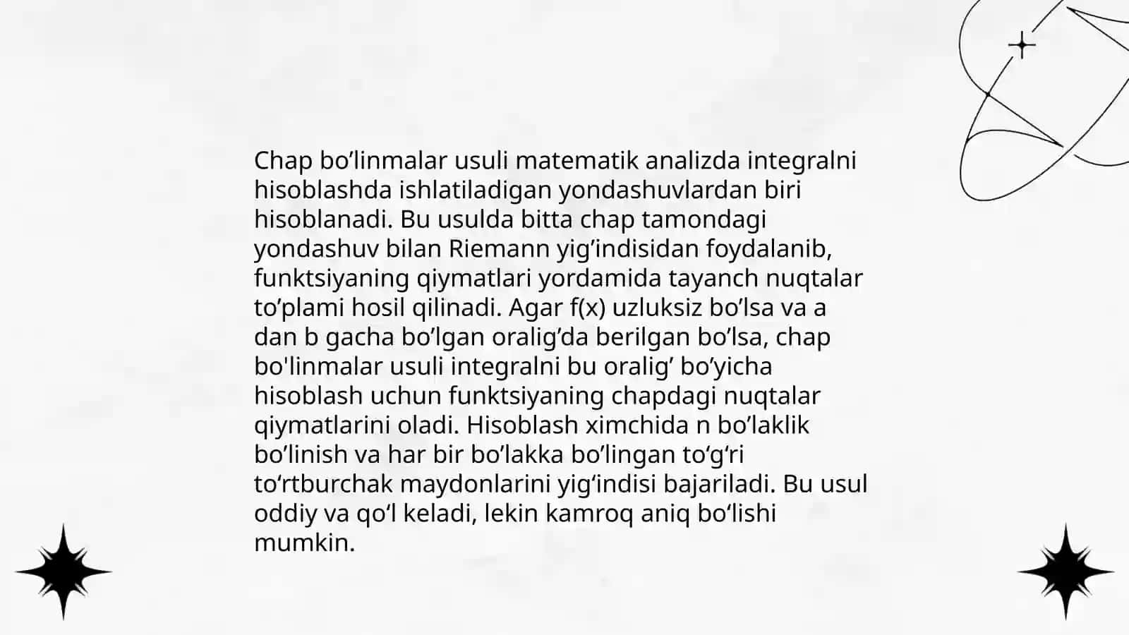 Integralni hisoblash usullari 4