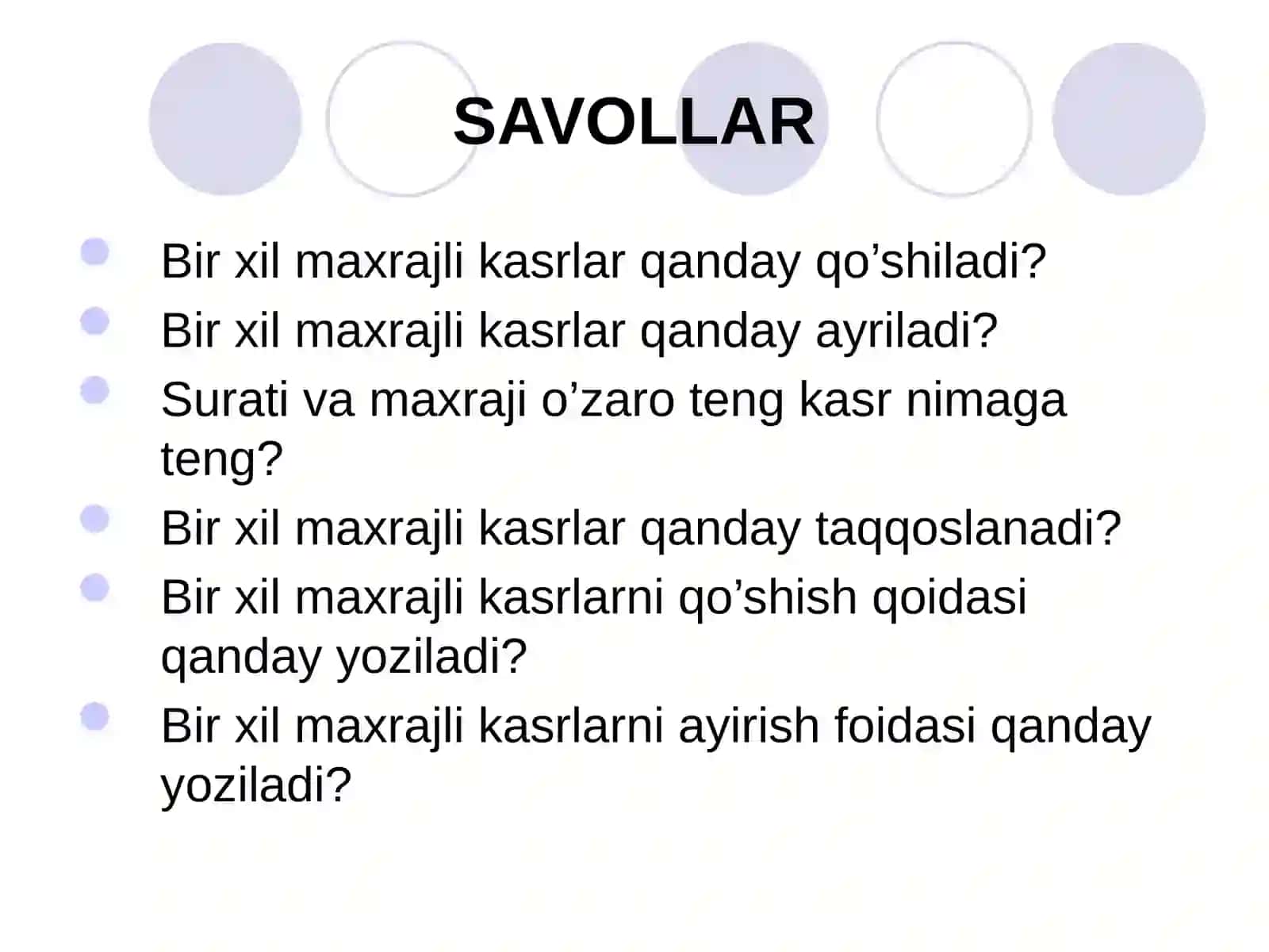 MATHEMATIK DIKTANT SAVOLLAR 4