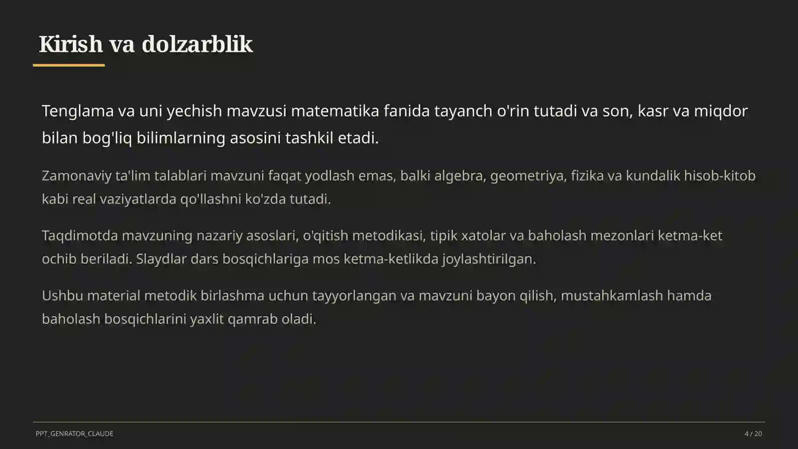 Tenglama va uni yechish (5-sinf) 4
