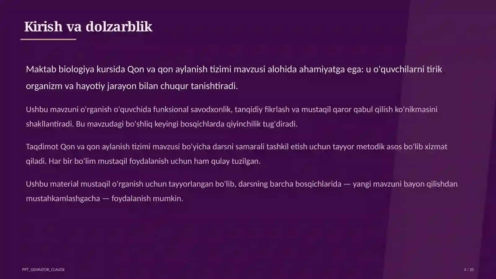Qon va qon aylanish tizimi (8-sinf) 4