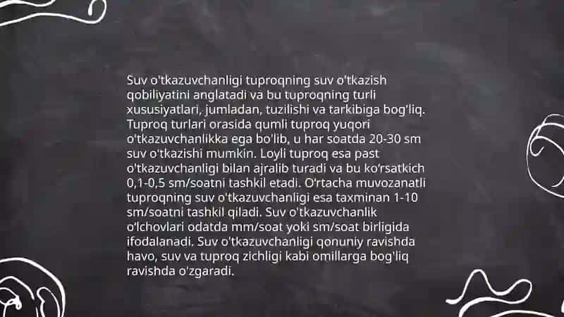 Tuproq fizik xossalarining koʻp yillik sugʻorish natijasida oʻzgarishi 4