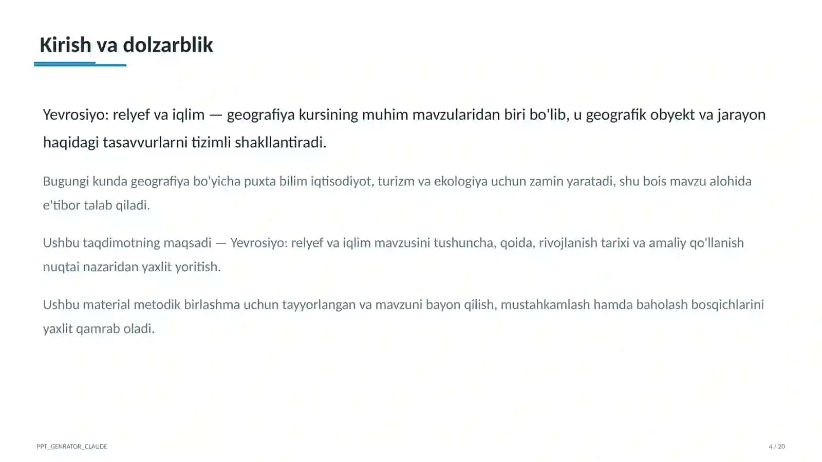 Yevrosiyo: relyef va iqlim (7-sinf) 4