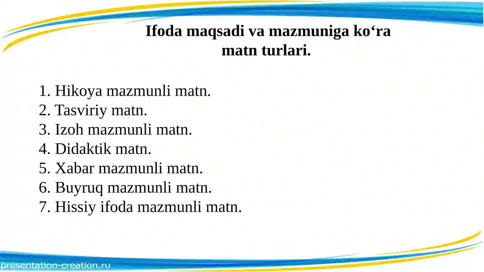 MATN VA UNING TURLARI 4