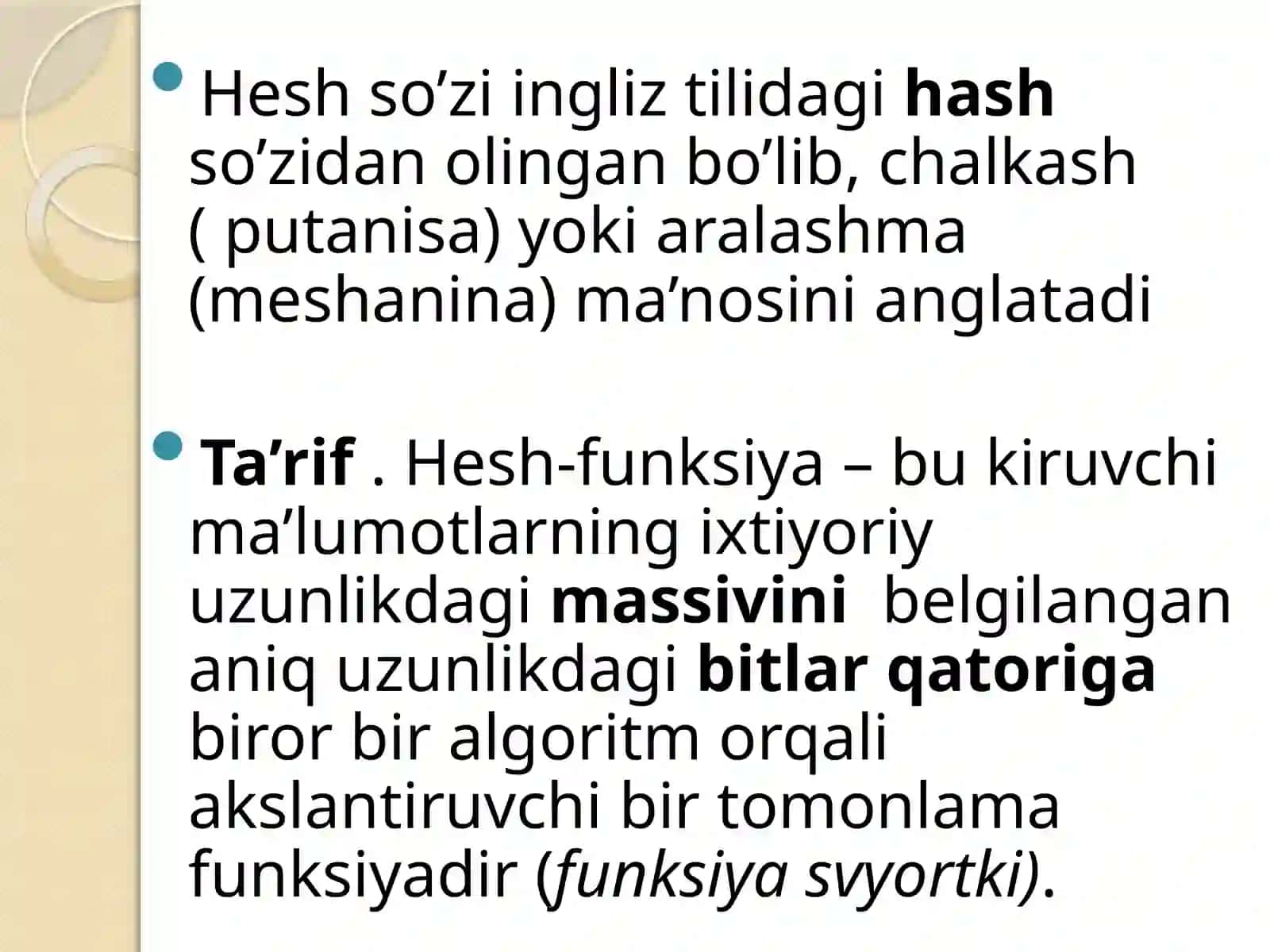 Ma’lumotlarni xeshlash    algoritmlari 4