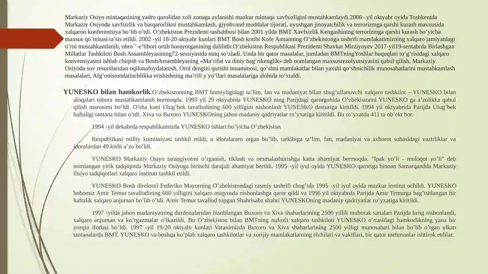 O`zbekiston va JahonHamjamiyati 4