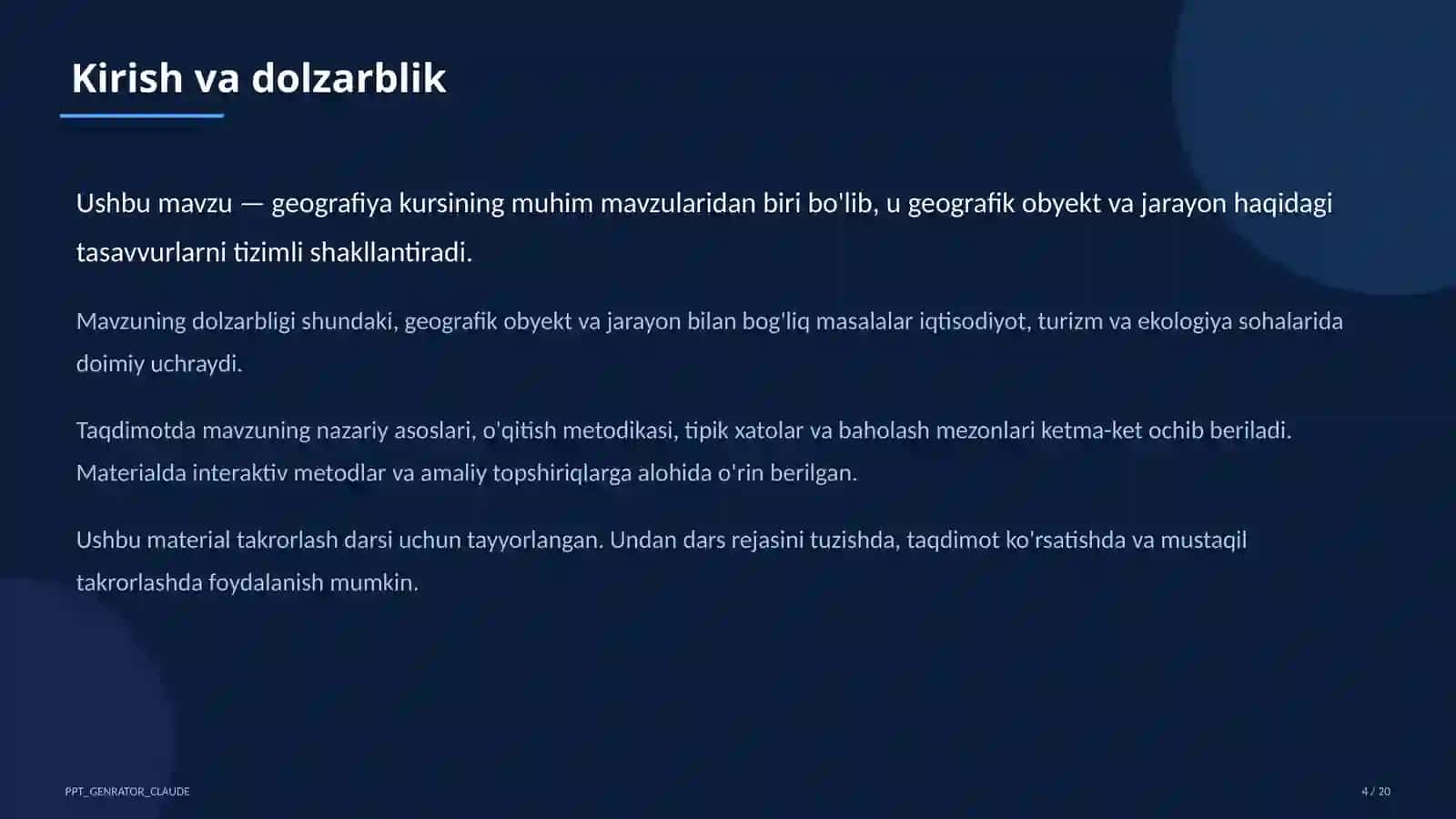 Turizm geografiyasi va O'zbekistonning turistik salohiyati (11-sinf) 4