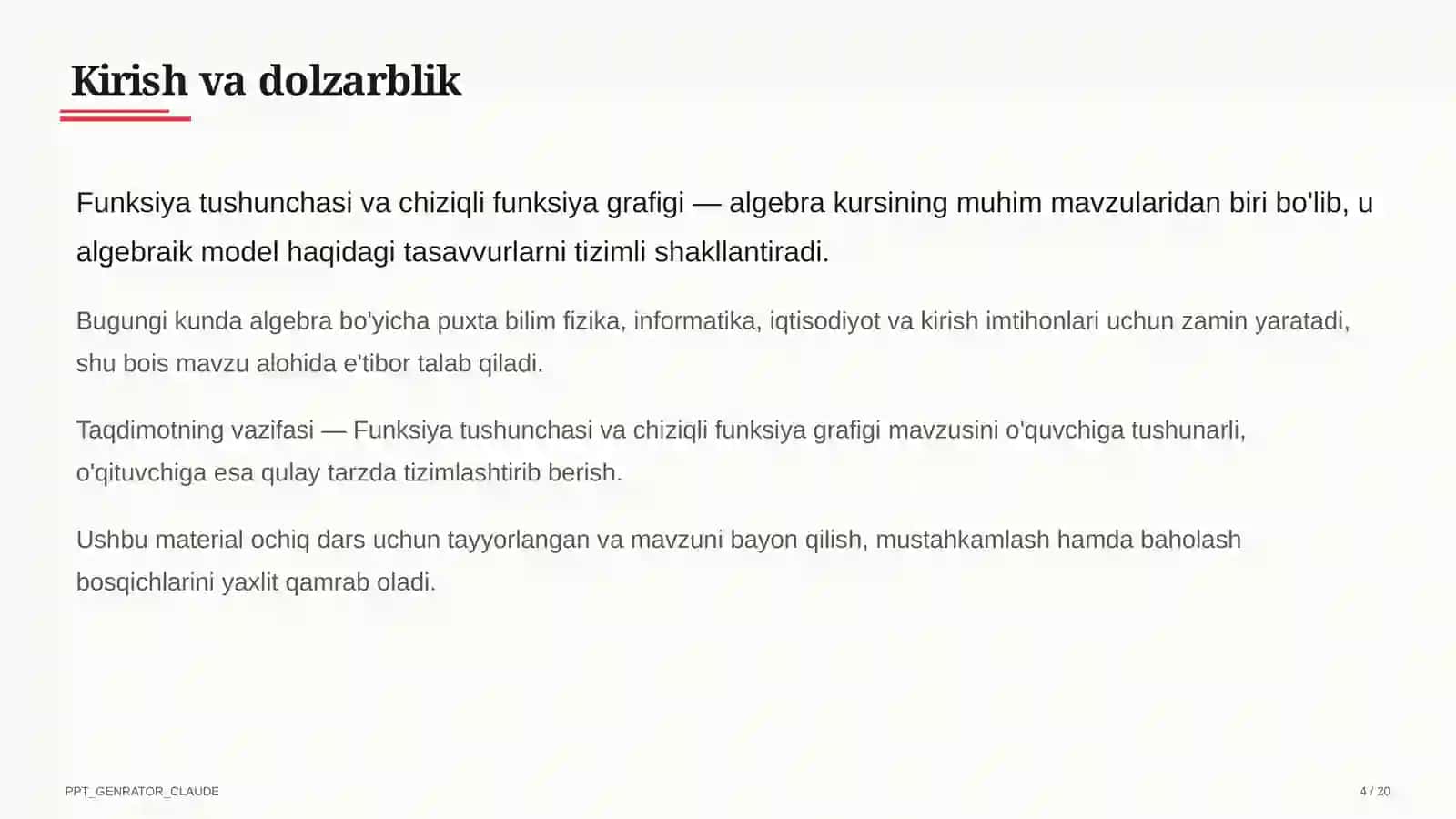 Funksiya tushunchasi va chiziqli funksiya grafigi (7-sinf) 4