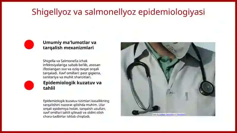 O'tkir ichak infeksiyalari, shigellyozlar, salmonellyoz, tif-paratif kasalliklarining epidemiologiyasi, profilaktikasi va epidemiyaga qarshi chora-tadbirlarni tashkillashtirishning o'ziga xosligi va moxiyati 4
