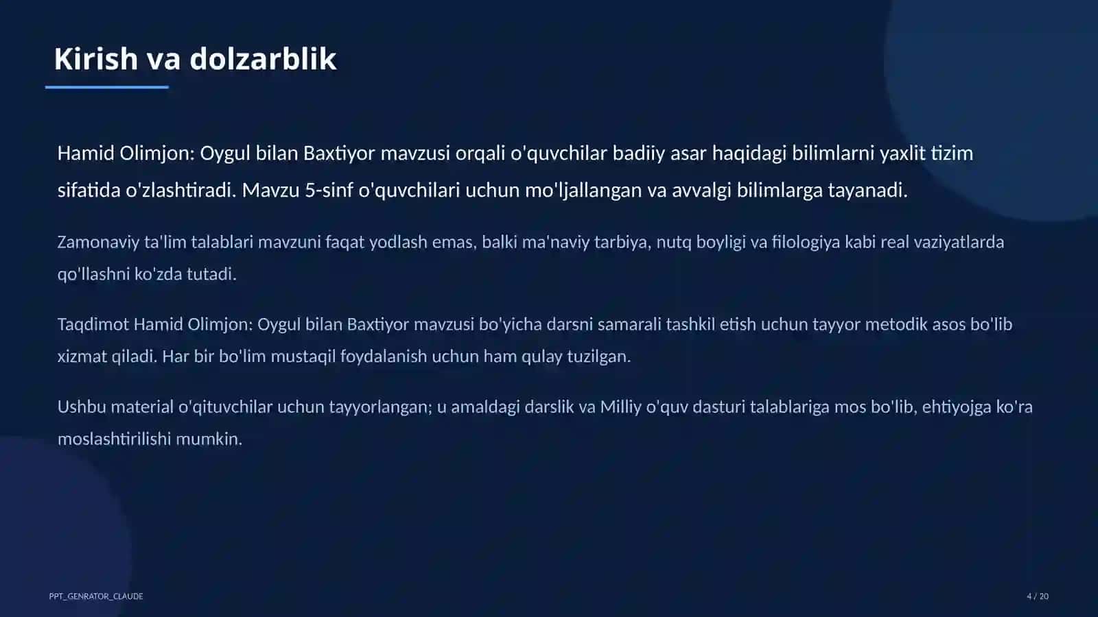 Hamid Olimjon: Oygul bilan Baxtiyor (5-sinf) 4