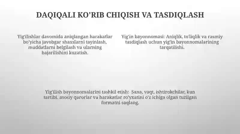 Husnixat daqiqalarini tashkil qilish darslari 4