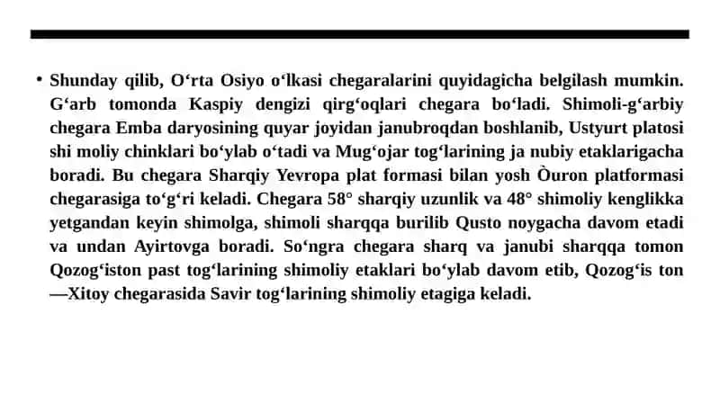 O‘RTA OSIYO TABIIY O‘LKASI 4