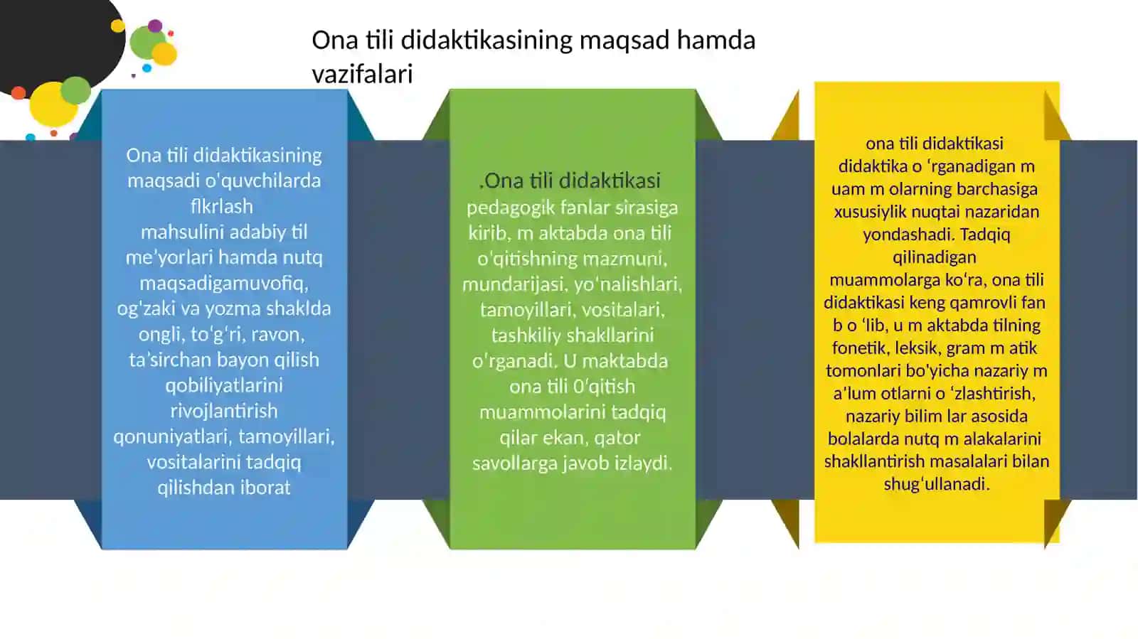 ona tili didaktikasi, maktablarda ona tili о'qitishning mazmuni, maqsadi, vositalari, tashkiliy shakllari 4