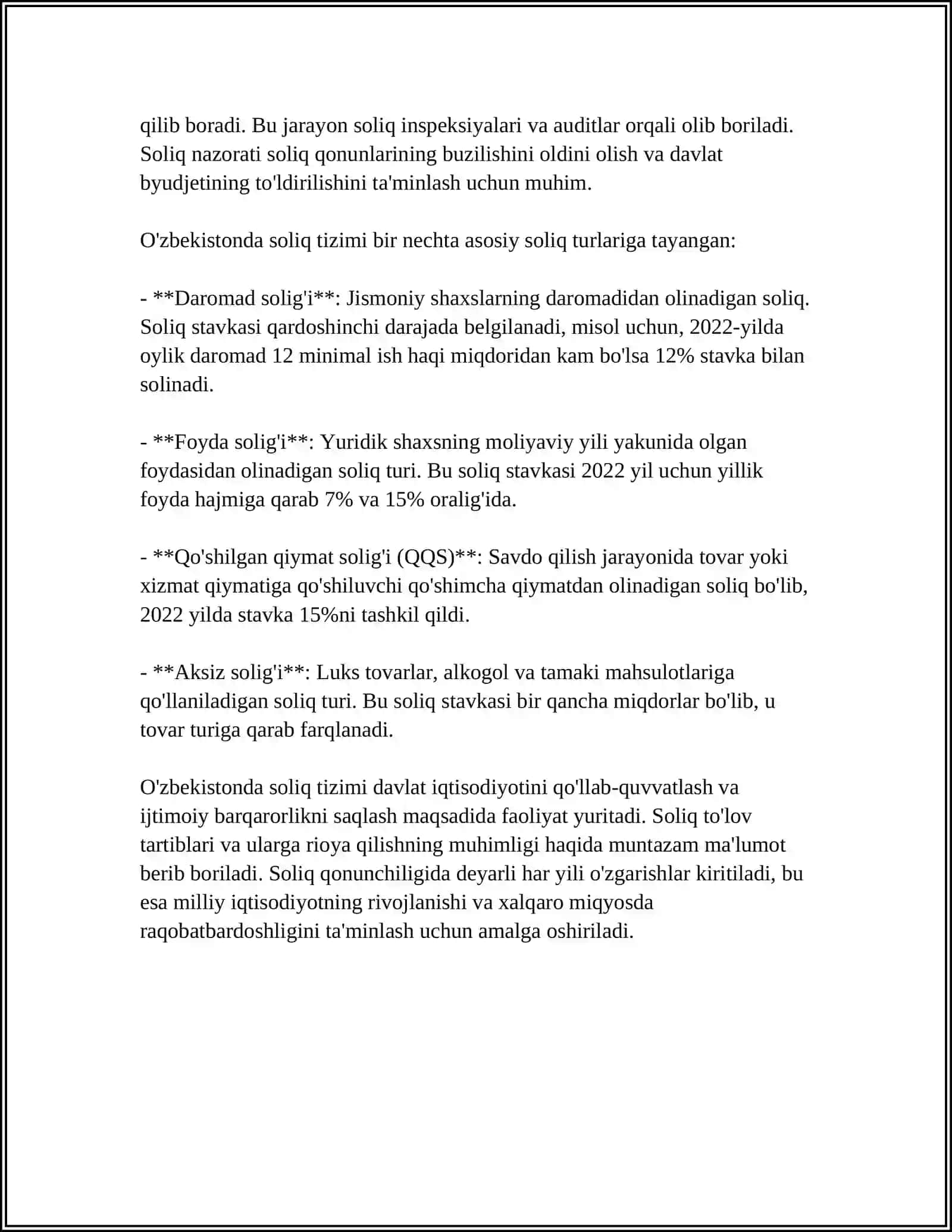 Soliq tizimining asoslari 4