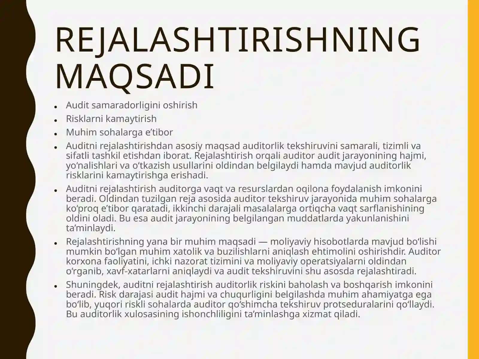 Auditorlik tekshiruvi nirejalashtirish 4