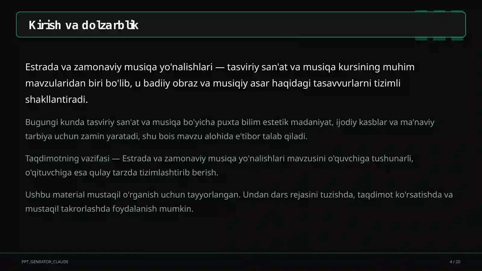 Estrada va zamonaviy musiqa yo'nalishlari (7-sinf) 4