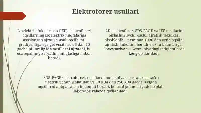 Oqsil Tozalash Usullari 4