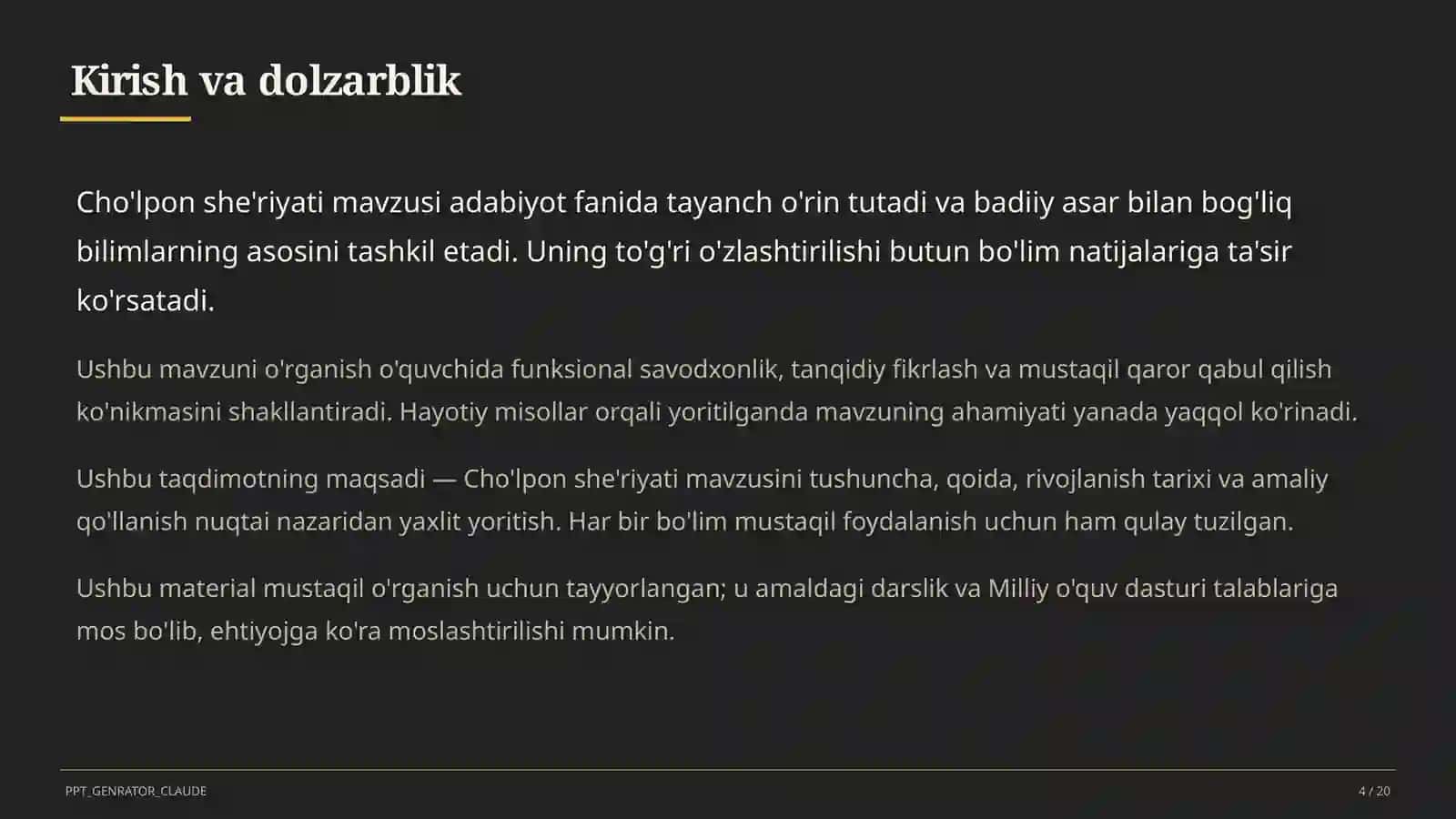 Cho'lpon she'riyati (7-sinf) 4