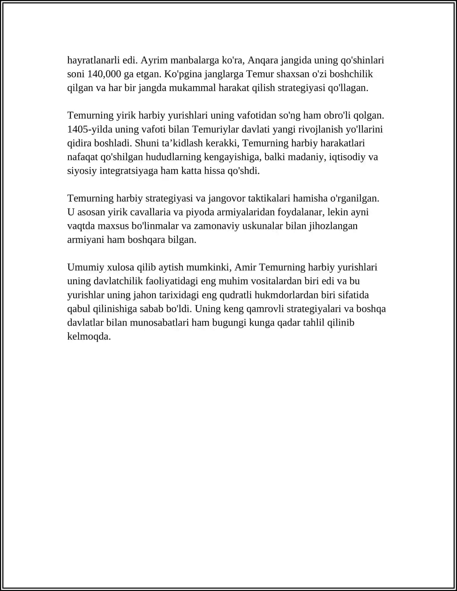 TEMUR VA TEMURIYLAR MUZEYI EKSPOZITSIYALARI BILAN TANISHISH NATJASIDA TEMURNING HARBIY YURISHLARI BO'YICHA XARITALAR CHIZISH 4