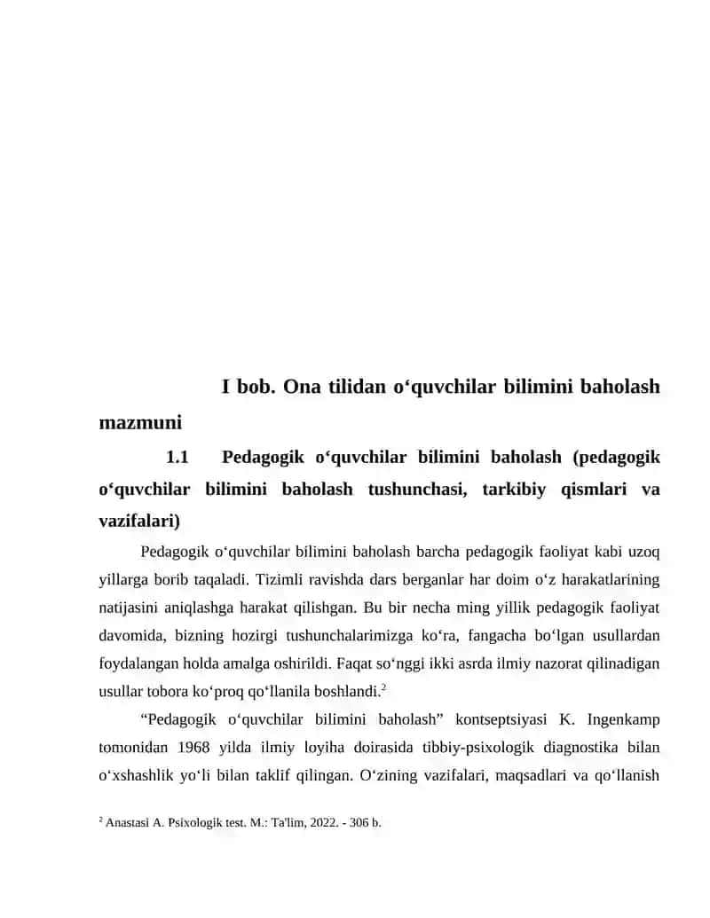 ONA TILIDAN OʻQUVCHILAR BILIMINI BAHOLASH MAZMUNI VA MEZONLARI 4