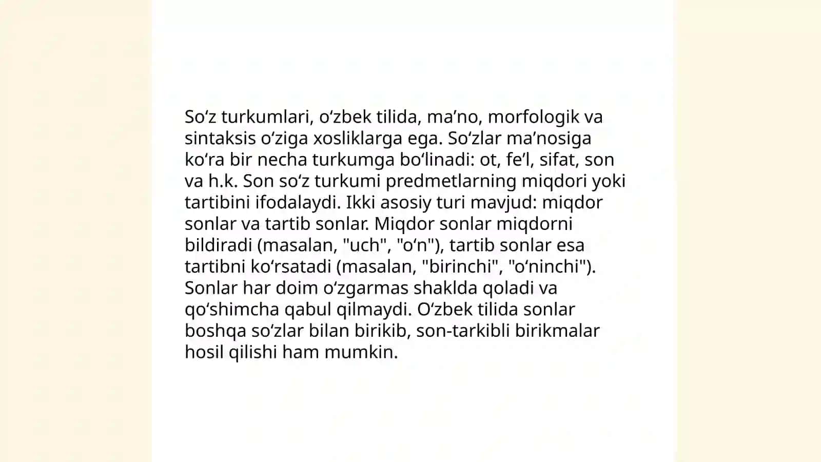 Son soʻz turkumi haqida ma'lumot 4