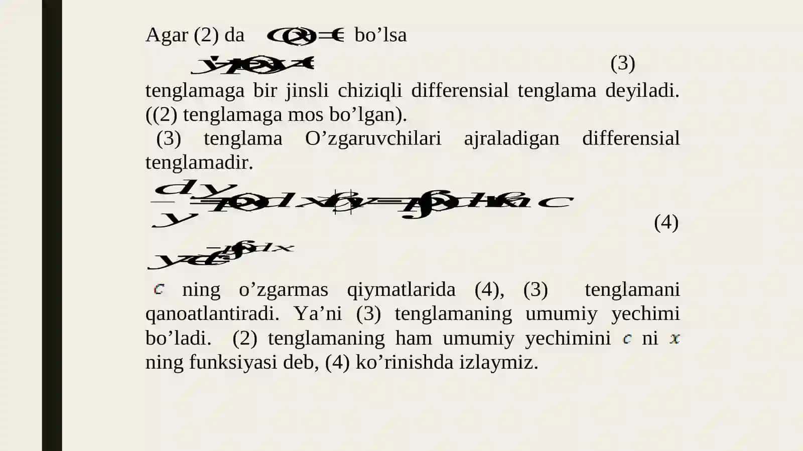 Chiziqli Differentsial Tenglamalar 4