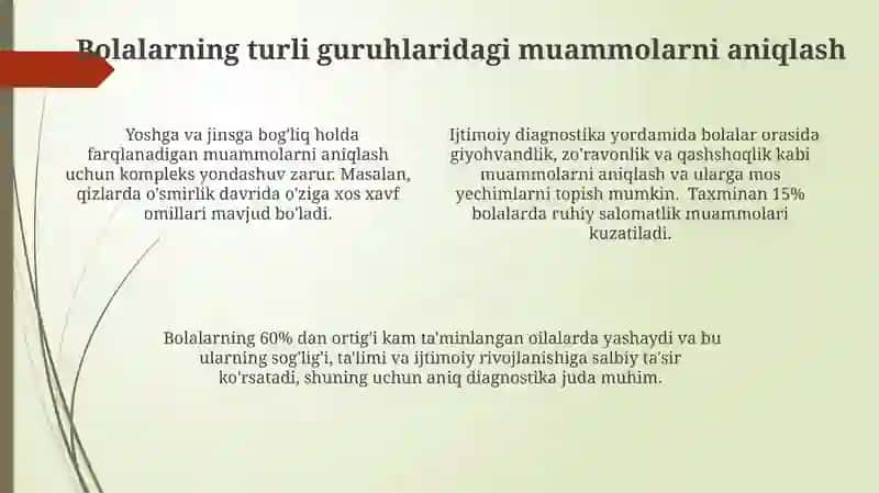 Samarali Ijtimoiy Diagnostika: Muammolar va Yechimlar 4