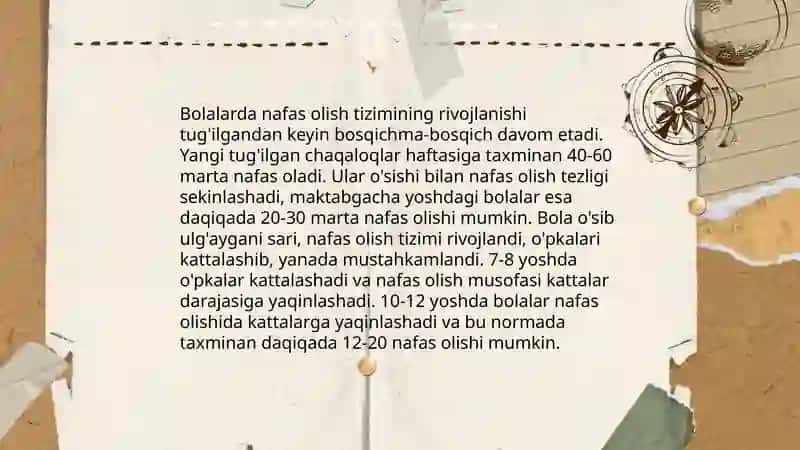 Nafas olish sistemasi faoliyatining yosh xususiyati va gigienasi 4