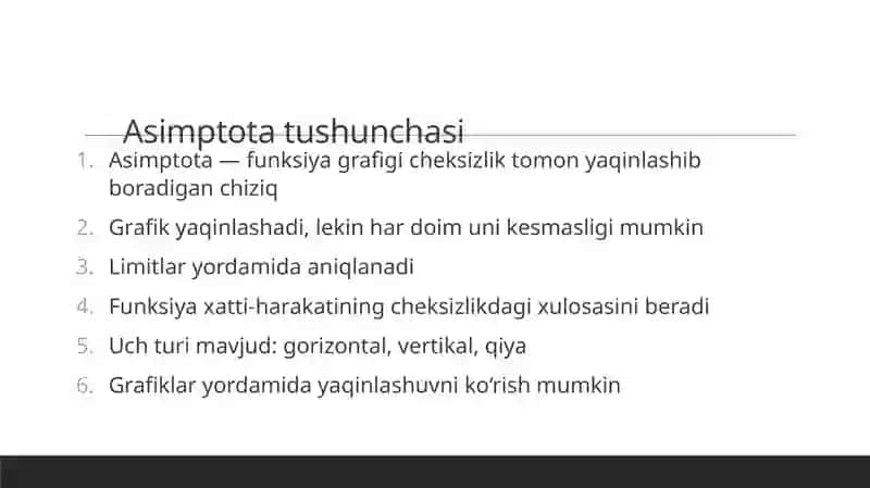 FUNKSIYANING ASIMPTOTALARI 4