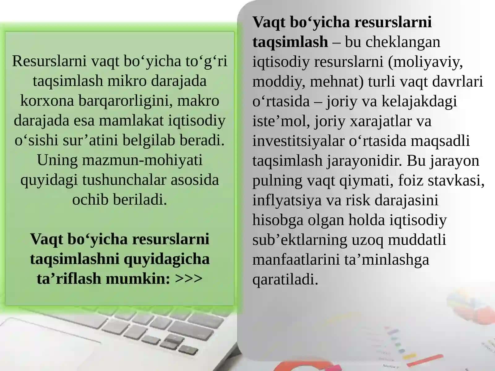 Vaqt bo‘yicha resurslarni taqsimlash 4