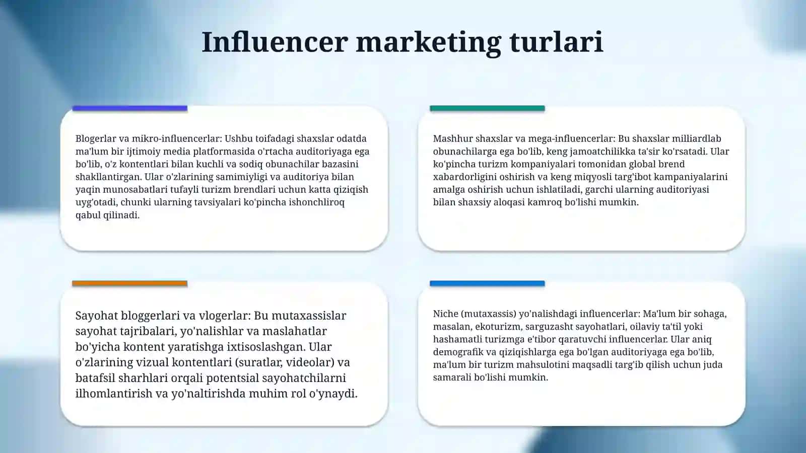 Influencer marketing va uning turizm mahsulotlarini targʻib qilishdagi oʻrni 4