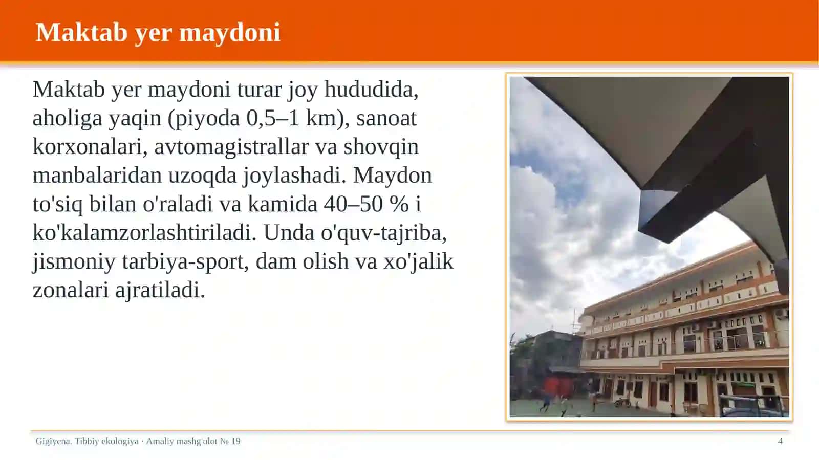 Gigiyena. Tibbiy ekologiya · Amaliy mashg'ulot № 19 4