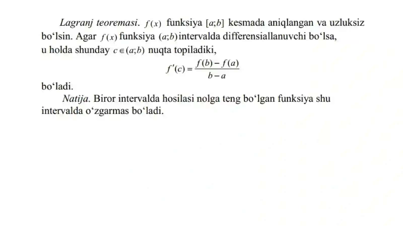 Differensial hisobning asosiy teoremalari 4