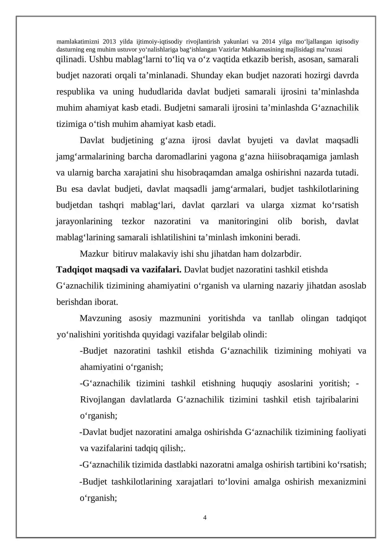 G‘aznachilik tizimida budjet nazoratining mohiyati, shakllari va ular taraqqiyotining hozirgi zamon muammolari 4