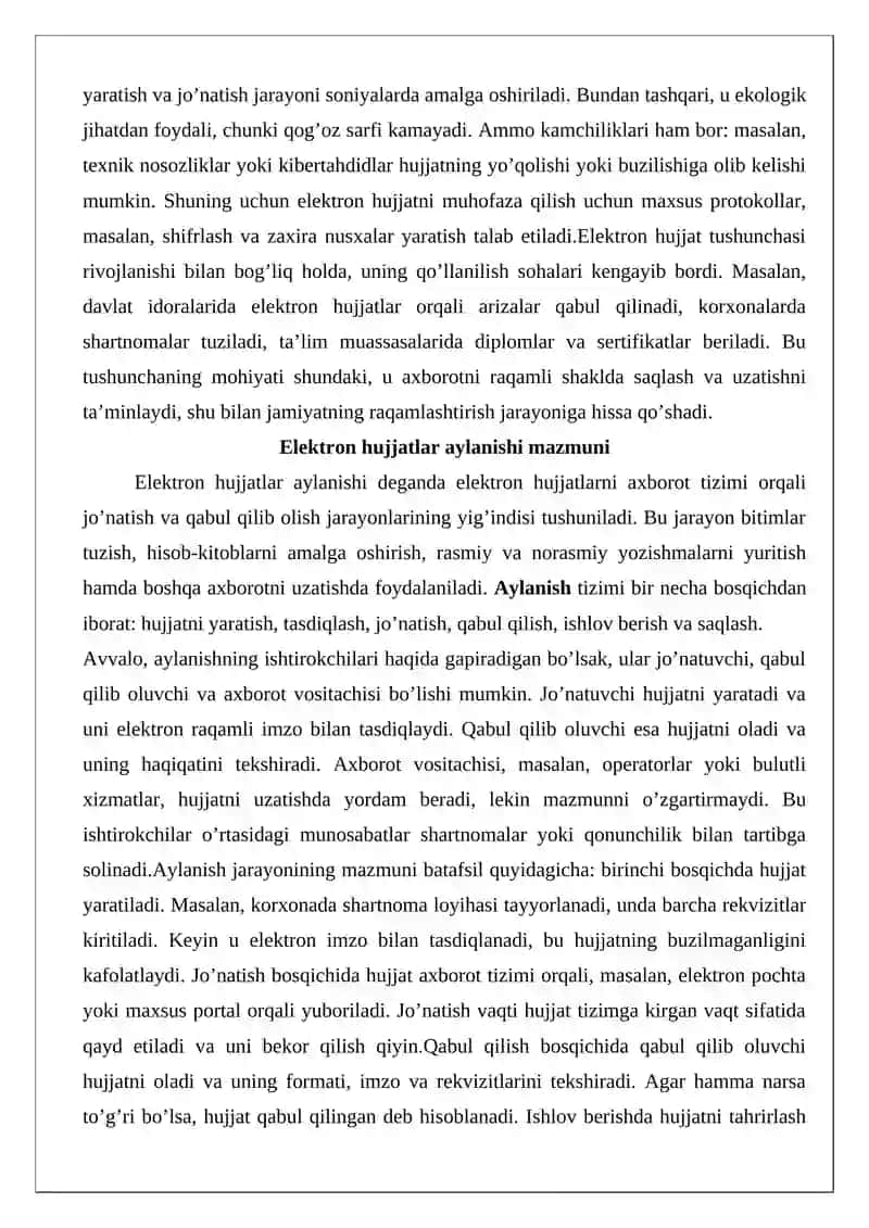 Elektron hujjatlar aylanishi to’g’risidagi qonunning mazmun-mohiyatini o’rganish 4